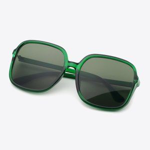 UV400 Polycarbonate Square Sunglasses in Green
